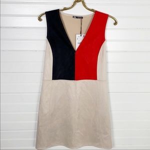 Classy Zara faux colorblock dress NWT